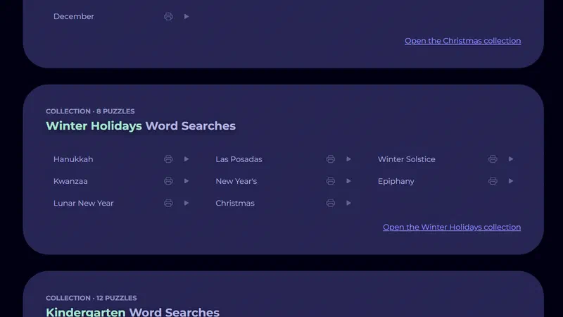 What's New on Word Search Battle: Collections, a Daily Puzzle and Better Printables