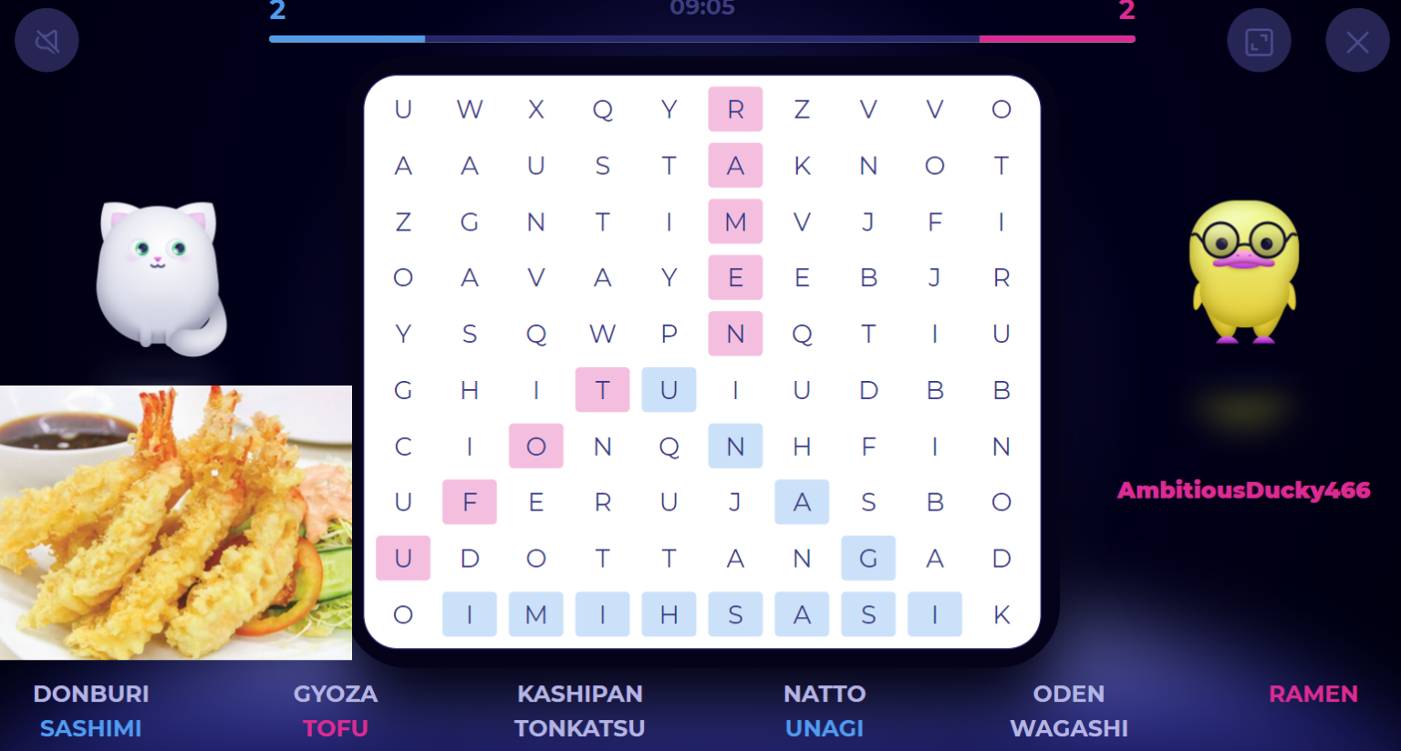 Today is Tempura Day The Word Search Battle