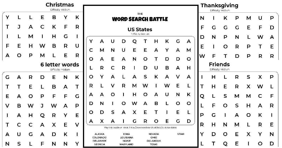 Play Free Online Word Search Puzzles Daily