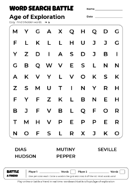 Printable Age of Exploration Word Search
