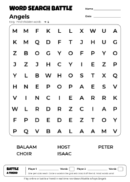 Printable Angels Word Search