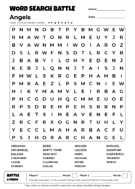 Printable Angels Word Search
