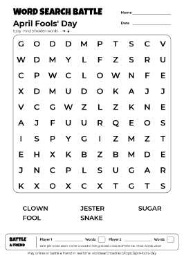 Printable April Fools' Day Word Search