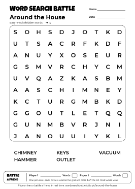 Printable Easy Around the House Word Search