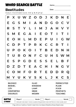 Printable Beatitudes Word Search