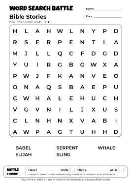 Printable Bible Stories Word Search
