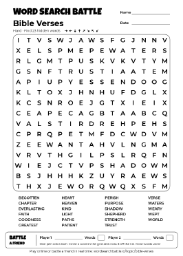 Printable Bible Verses Word Search