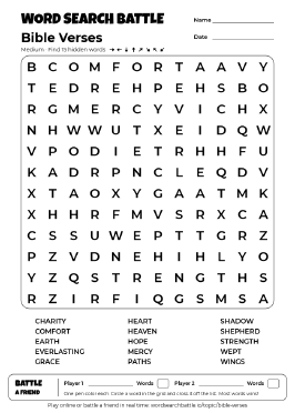 Printable Bible Verses Word Search