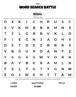 Printable Bible Word Search