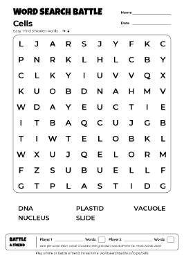Printable Cells Word Search