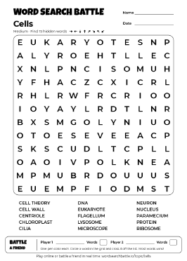 Printable Cells Word Search
