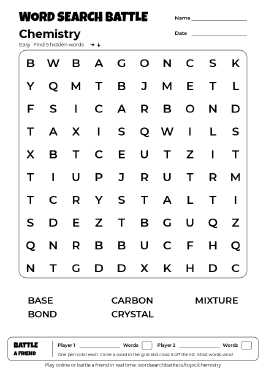 Printable Chemistry Word Search