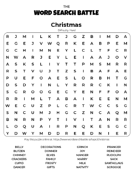 Printable Christmas Word Search