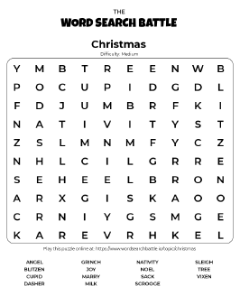 Printable Christmas Word Search