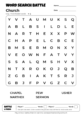 Printable Church Word Search