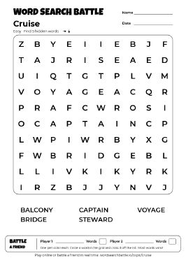 Printable Cruise Word Search