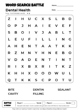 Printable Dental Health Word Search