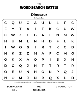 Printable Dinosaur Word Search