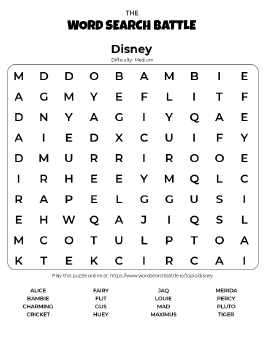 Printable Disney Word Search