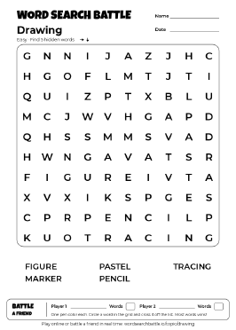 Printable Drawing Word Search
