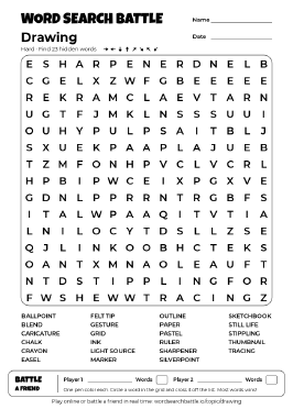 Printable Drawing Word Search