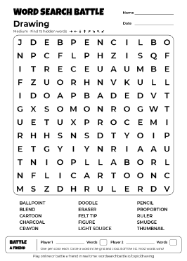 Printable Drawing Word Search