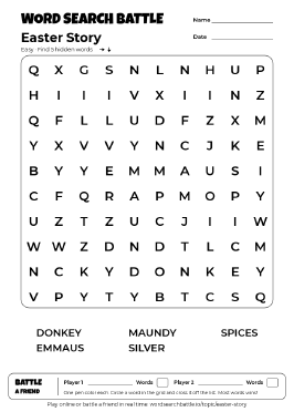 Printable Easter Story Word Search