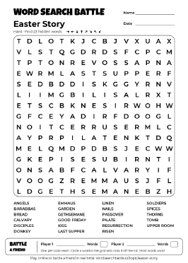 Printable Easter Story Word Search
