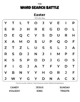 Printable Easy Easter Word Search