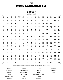 Printable Easter Word Search