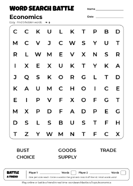 Printable Economics Word Search