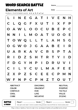 Printable Elements of Art Word Search