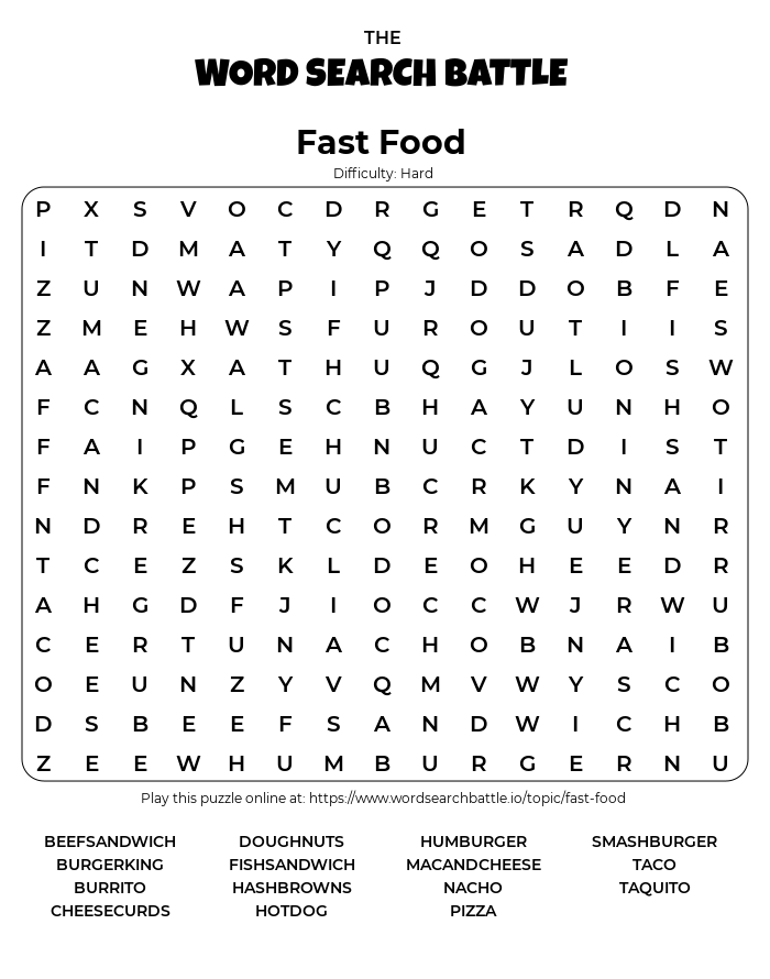 printable-fast-food-word-search