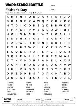 Printable Father's Day Word Search