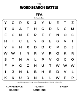 Printable Easy FFA Word Search