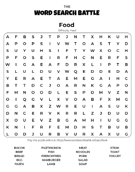 Canned Food Word Search Puzzle - Puzzles to Play