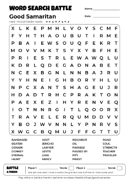 Printable Good Samaritan Word Search