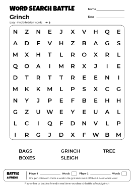 Printable Grinch Word Search