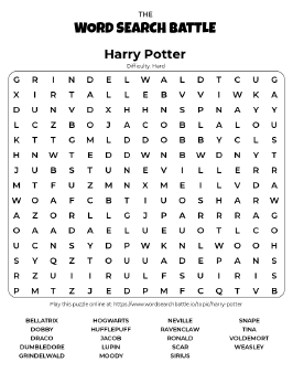 Printable Harry Potter Word Search