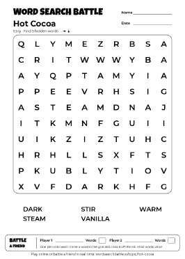 Printable Hot Cocoa Word Search