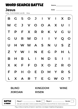 Printable Jesus Word Search