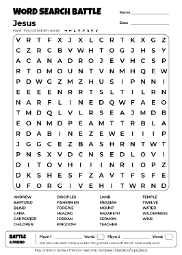 Printable Jesus Word Search