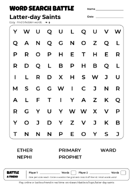 Printable Latter-day Saints Word Search