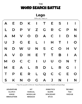 Printable Lego Word Search