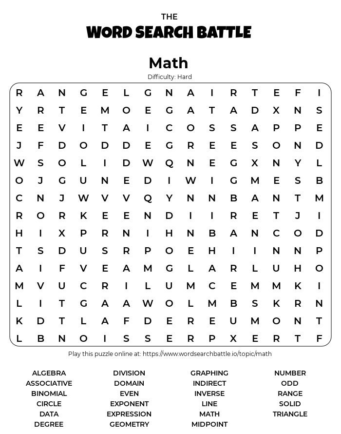 Math Word Search Free Printable Printable Math Word Search Cool2bkids 