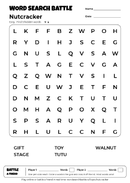 Printable Nutcracker Word Search