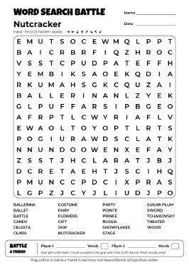 Printable Nutcracker Word Search