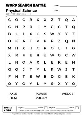 Printable Physical Science Word Search