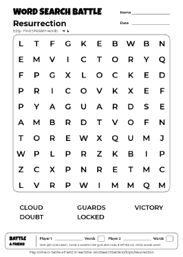 Printable Easy Resurrection Word Search