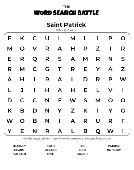 Printable Saint Patrick Word Search